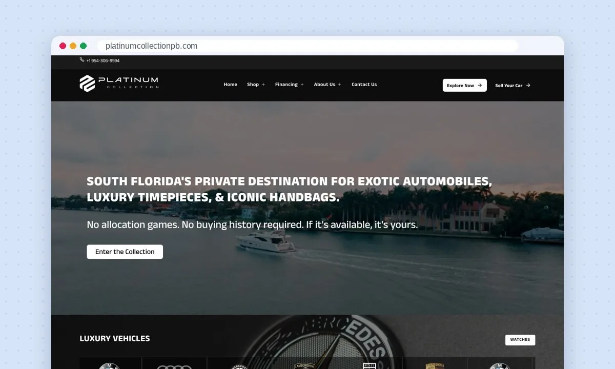 Platinum Collection website